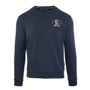 Aquascutum Mens Embroidered Logo Crew Neck Sweatshirt / Navy